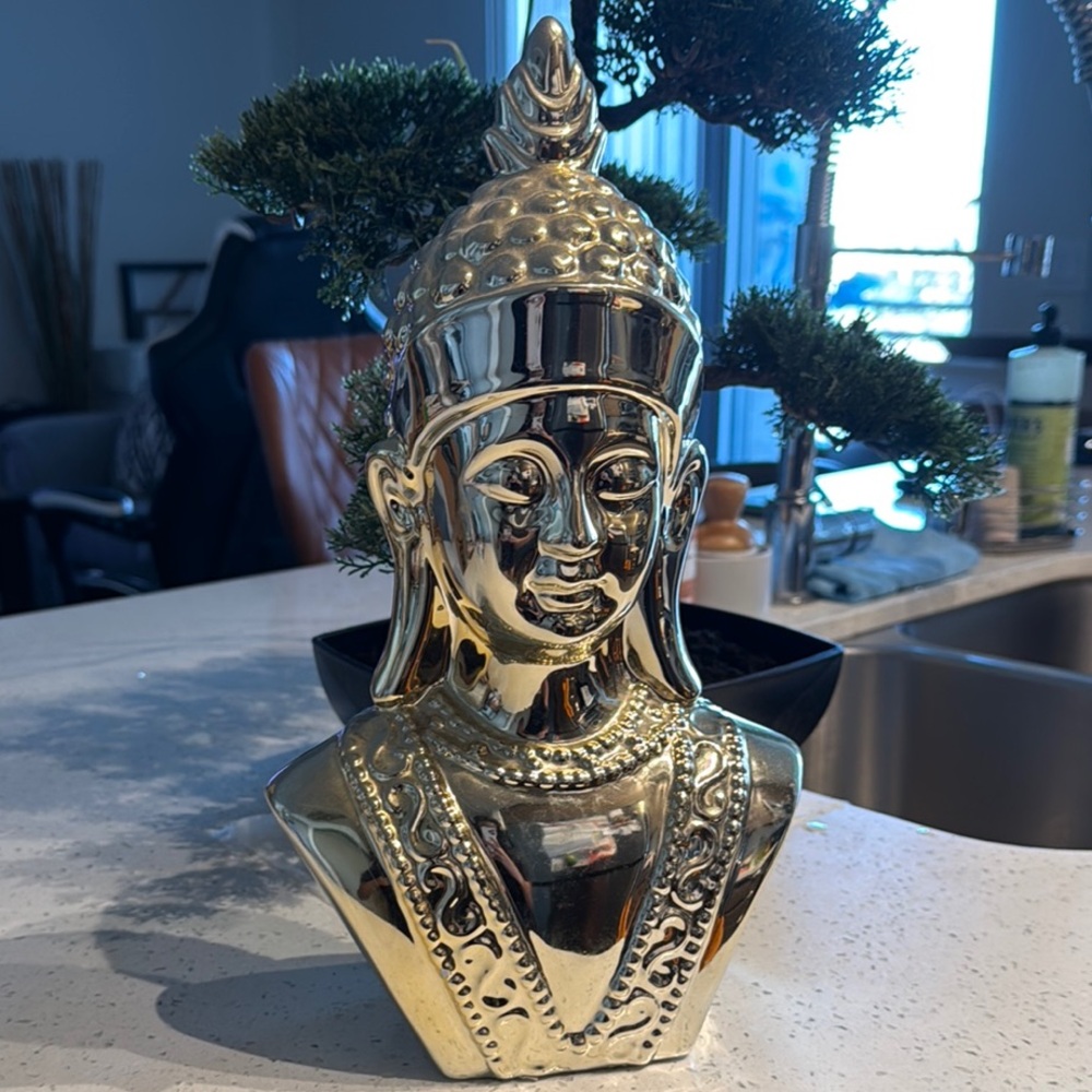 Gold Buddha Head Statue